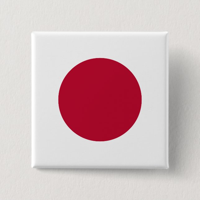 Japan flag 2 inch square button (Front)