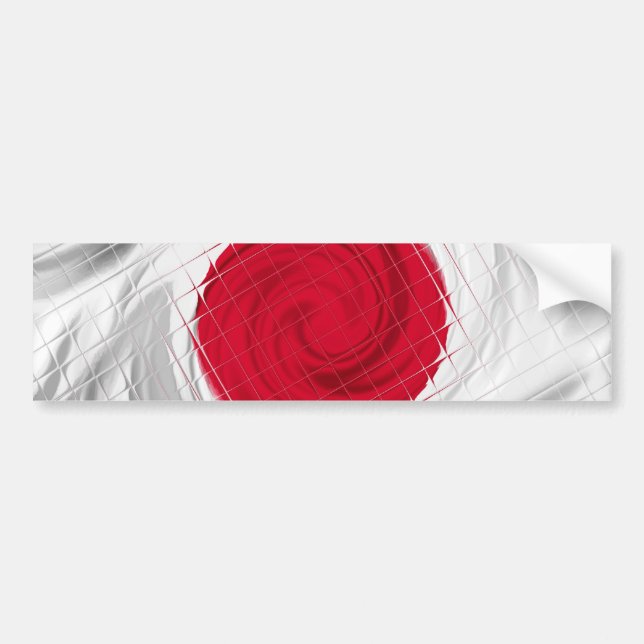 Japan Flag Artwork Bumper Sticker (Front)