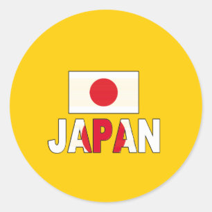 Japan flag classic round sticker