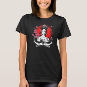 Japan Flag Geisha Fish Sakura Cherry Blossom Tree  T-Shirt