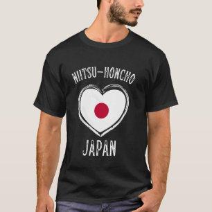 Japan Flag Heart Niitsu-Honcho City T-Shirt