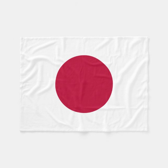 Japan Flag: Hinomaru, Nisshōki, Red Rising Sun Fleece Blanket (Front (Horizontal))