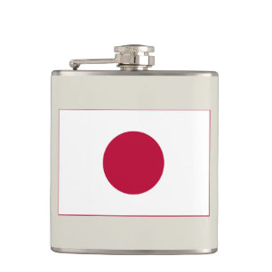 Japan Flag: Hinomaru, Nisshōki, Red Rising Sun Hip Flask