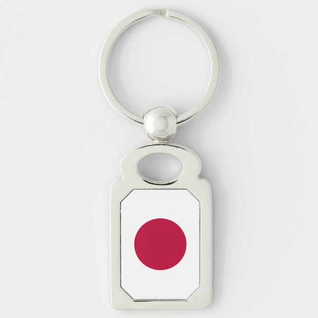 Japan Flag: Hinomaru, Nisshōki, Red Rising Sun Keychain (Front)