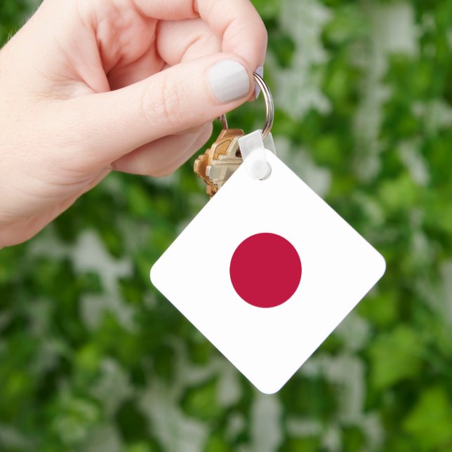 Japan Flag: Hinomaru, Nisshōki, Red Rising Sun Keychain (Hand)