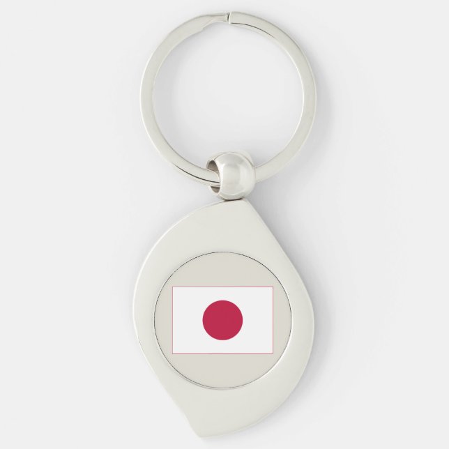 Japan Flag: Hinomaru, Nisshōki, Red Rising Sun Keychain (Front)