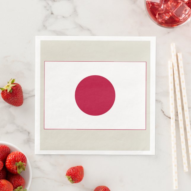 Japan Flag: Hinomaru, Nisshōki, Red Rising Sun Napkin (Insitu)