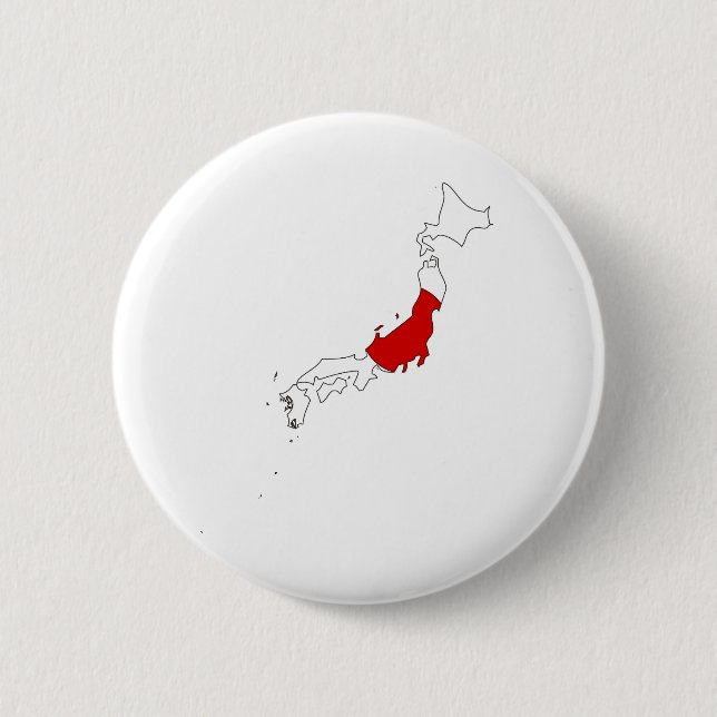 Japan Flag Map full size 2 Inch Round Button (Front)