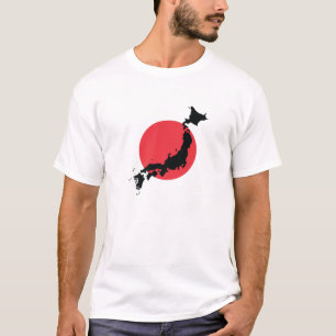 Japan Flag Map Outline T-Shirt