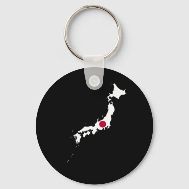 Japan flag on the map keychain (Front)