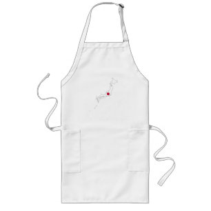 Japan flag on the map long apron