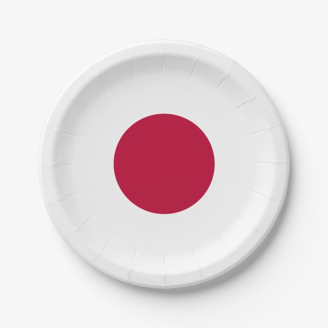 Japan Flag Paper Plate (Front)