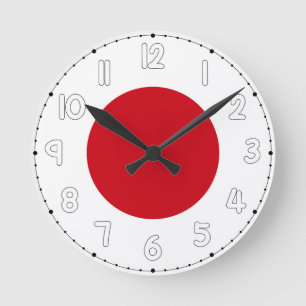 Japan Flag Wall Clock - Flag of Japan
