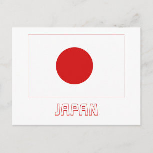 Japan Flag with Name Postcard