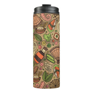Japan Food: Cute Hand Drawn Thermal Tumbler