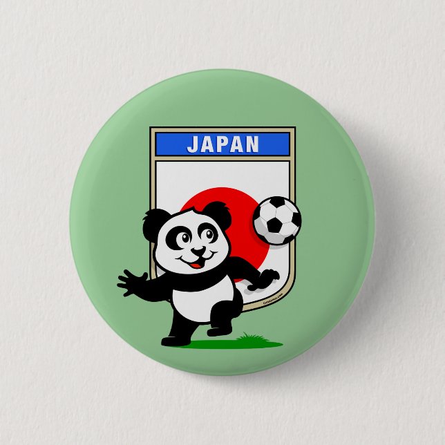 Japan Football Panda 2 Inch Round Button (Front)