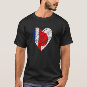 Japan France Heart French Flag Japanese Flag Love T-Shirt