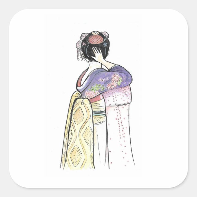 Japan Geisha Stickers Art (Front)