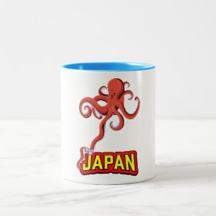Japan Giant Squid cartoon Two-Tone Coffee Mug