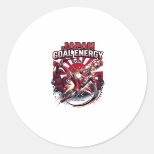 Japan Goal Energy Skeleton Striker Nations Creativ Classic Round Sticker