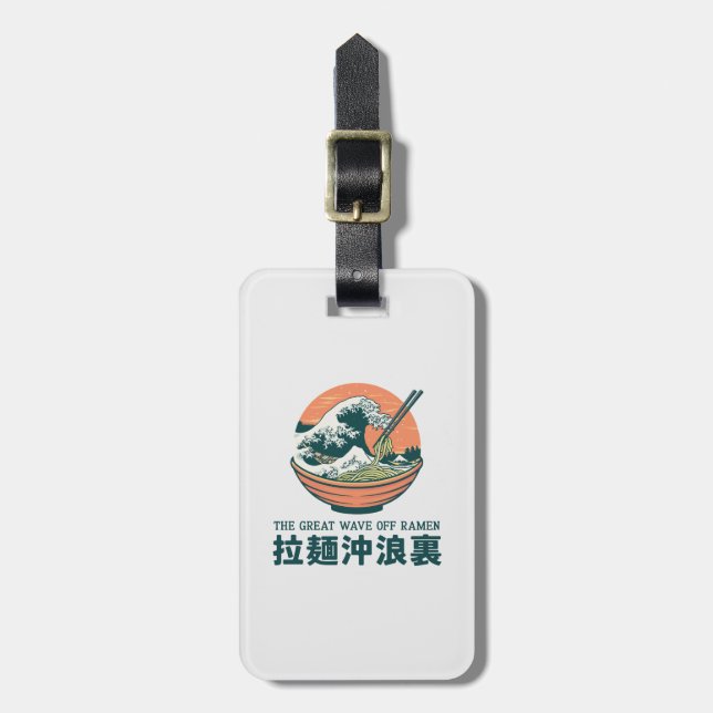 Japan Great Ramen Wave Ukiyoe Luggage Tag (Front Vertical)