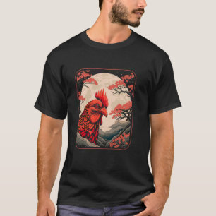 Japan Hen Farm - Farmer Farming Chicken Cherry Blo T-Shirt