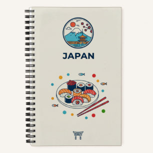 Japan Heritage & Sushi Platter Photo Archive Notebook