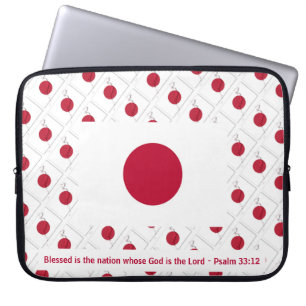 JAPAN HINOMARU Blessed Nation Psalm 33:12 Laptop Laptop Sleeve