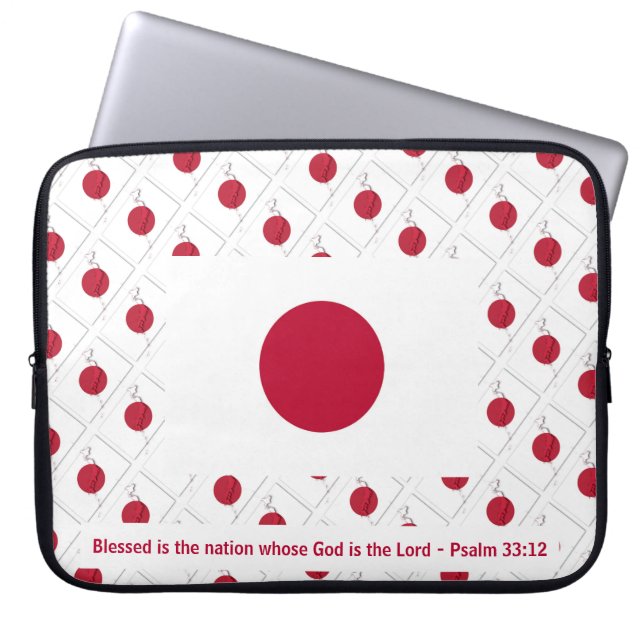 JAPAN HINOMARU Blessed Nation Psalm 33:12 Laptop Laptop Sleeve (Front)
