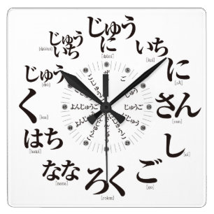 Japan Hiragana style [white face] Square Wall Clock