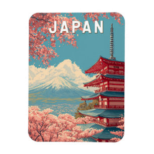 Japan Illustration Travel Art Vintage Magnet