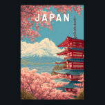 Japan Illustration Travel Art Vintage Poster<br><div class="desc">Japan retro vector travel design. From Tokyo’s vibrant streets and Kyoto’s historic shrines to the majestic Mount Fuji and spring cherry blossoms,  Japan offers a perfect blend of culture,  nature,  and innovation for travelers around the world.</div>
