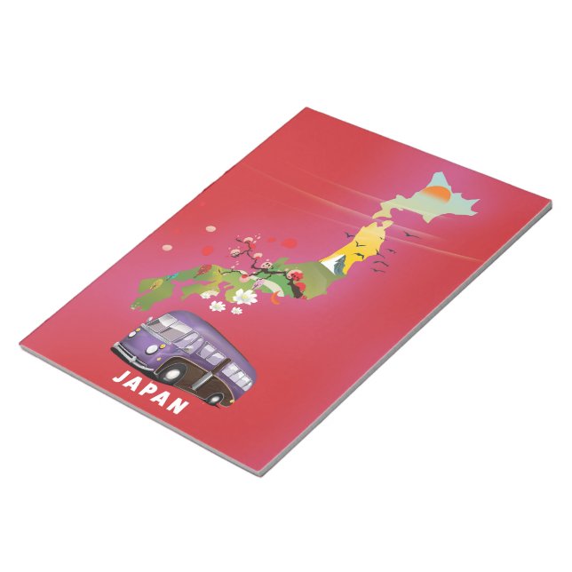 Japan Illustration travel poster. Notepad (Angled)
