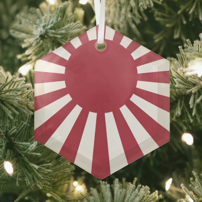 Japan Imperial Rising Sun Flag, Edo to WW2 Glass Ornament (Insitu)