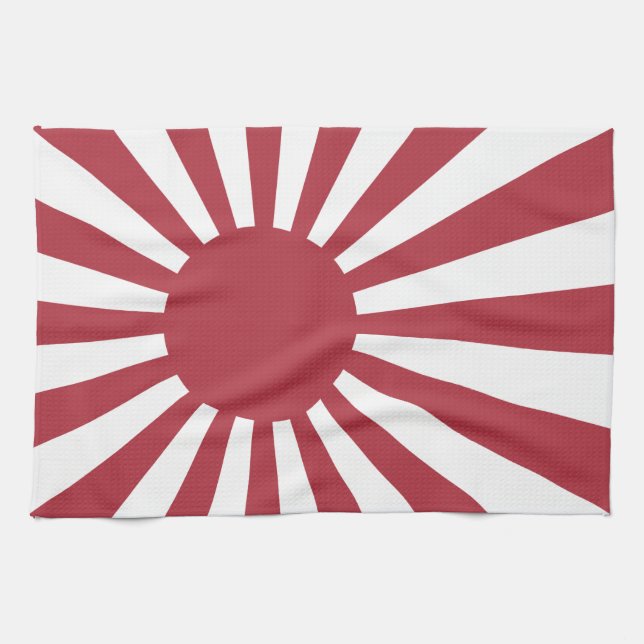 Japan Imperial Rising Sun Flag, Edo to WW2 Kitchen Towel (Horizontal)