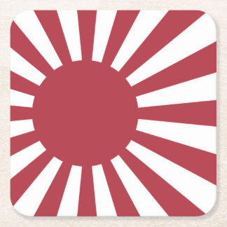 Japan Imperial Rising Sun Flag, Edo to WW2 Square Paper Coaster