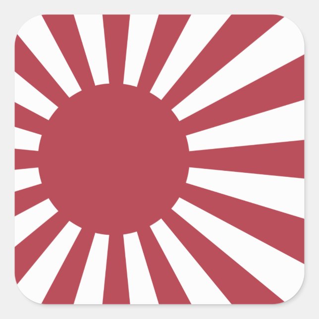 Japan Imperial Rising Sun Flag, Edo to WW2 Square Sticker (Front)