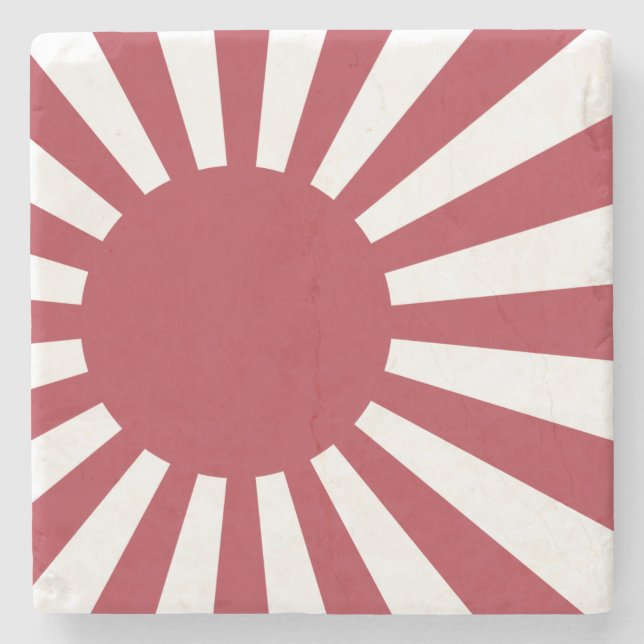 Japan Imperial Rising Sun Flag, Edo to WW2 Stone Coaster (Front)