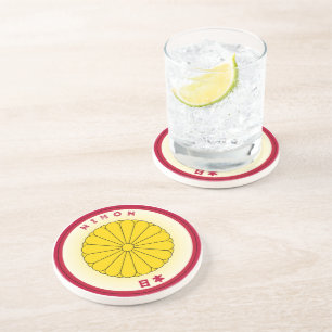 Japan Imperial Seal Emblem Circle Shape Coaster