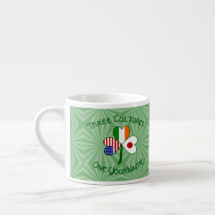 Japan Ireland USA Shamrock Flag Personalized Espresso Cup