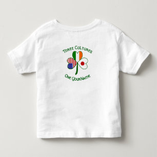 Japan Ireland USA Shamrock Flag Personalized Toddler T-shirt