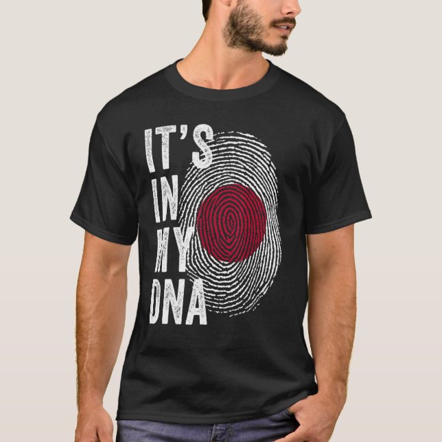 Japan It's In My DNA Cute Japanese Fingerprint Nip T-Shirt (Front)
