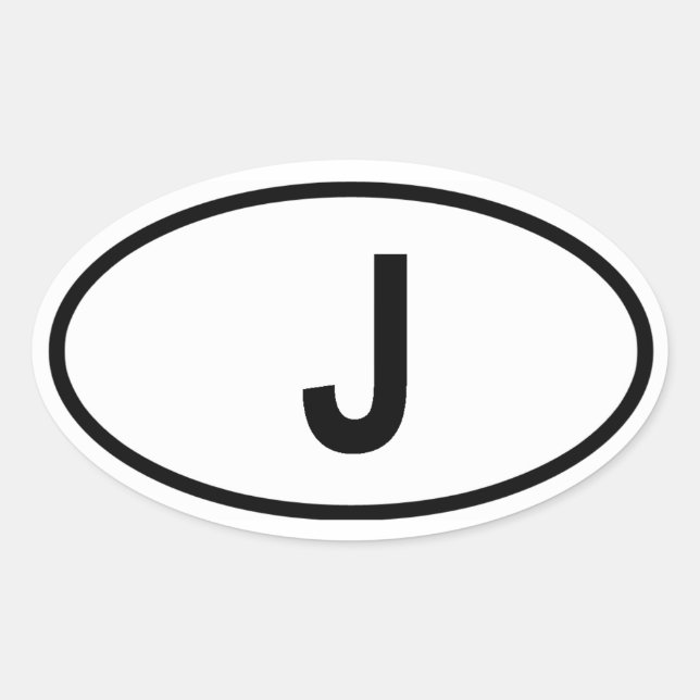 Japan "J" Oval Sticker (Front)