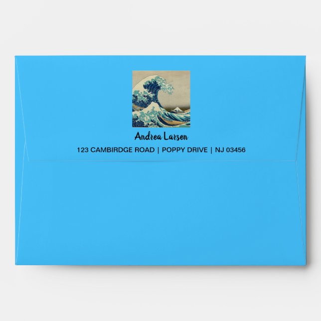 Japan - Japanese Art (Great Wave off Kanagawa) Envelope (Back (Top Flap))