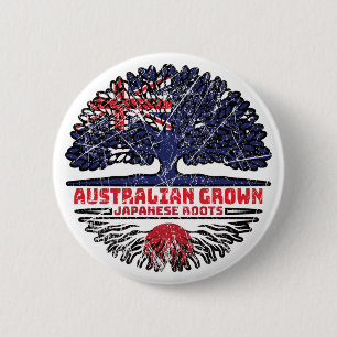 Japan Japanese Australian Australia Tree Roots 2 Inch Round Button