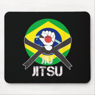Japan Japanese Brazil Brazilian Flag Jiu Jitsu Mouse Pad
