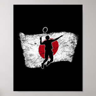 Japan Japanese Flag Badminton  Poster