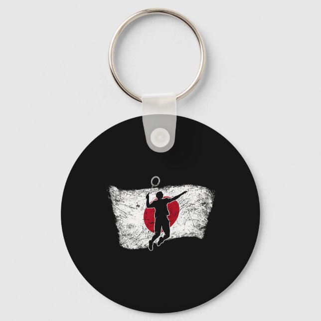 Japan Japanese Flag Dminton  Keychain (Front)