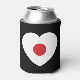 Japan   Japanese Flag Heart Can Cooler