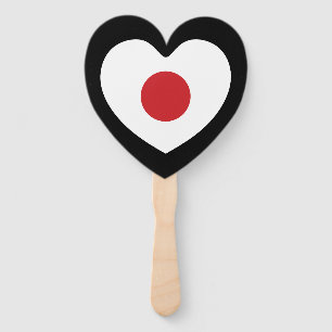 Japan   Japanese Flag Heart Hand Fan